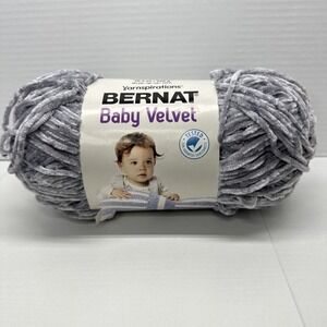 HTF New Yarnspirations Bernat Baby Velvet Pale Grey Polyester Yarn 10.5 ozs